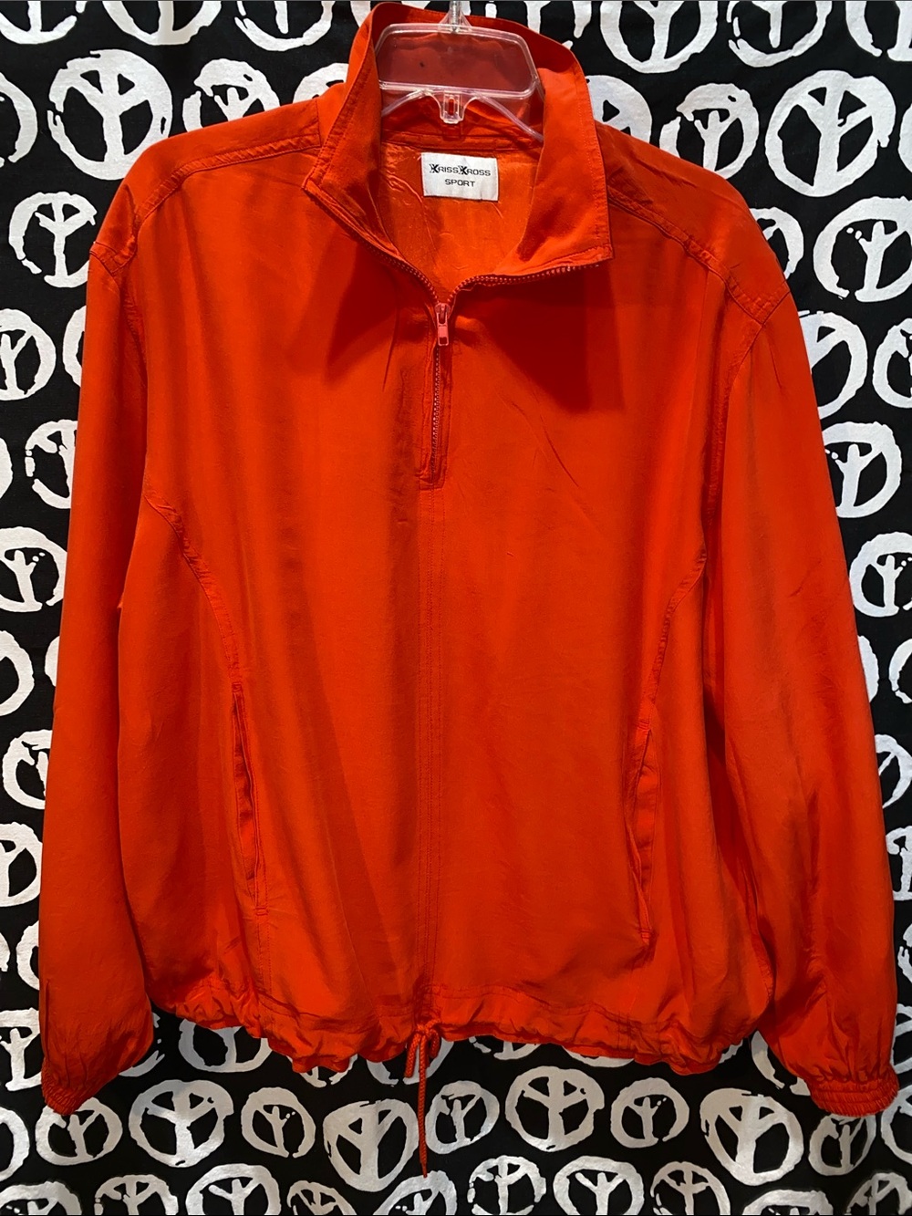 MEN SILK RED JACKET KRISS KROSS SPORT SZ L